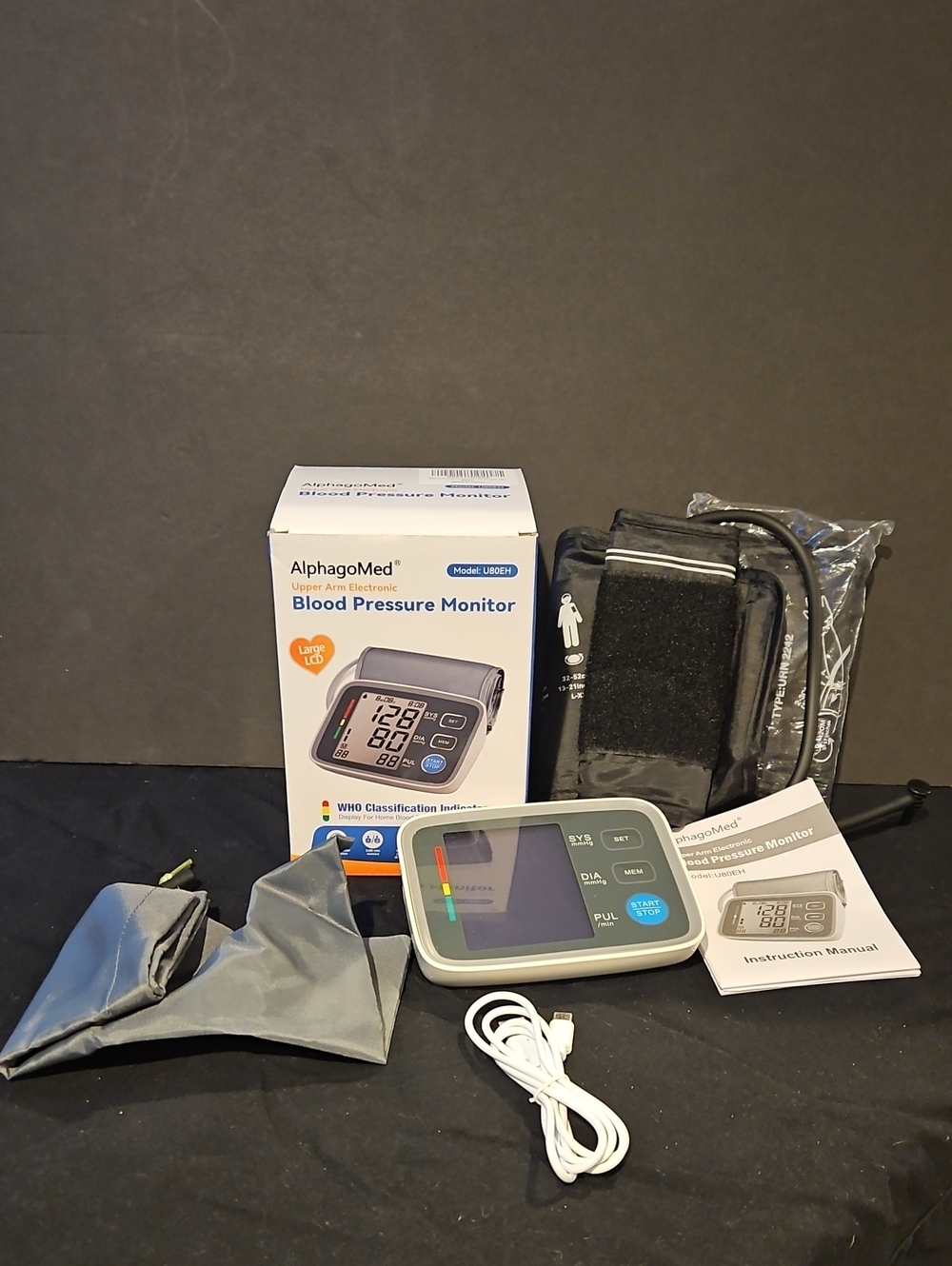 AlphagoMed Blood Pressure Monitor - White/Grey